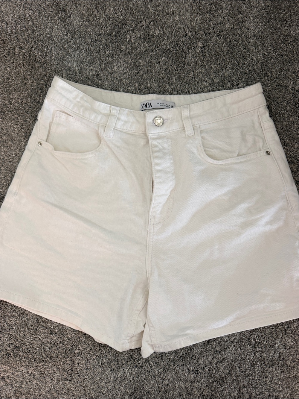 Zara white denim shorts